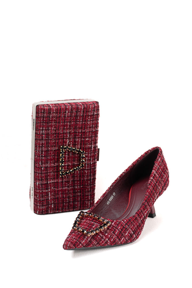 Zapatos de tacón negro para mujer con adornos de pedrería, elegancia clásica para noches de gala