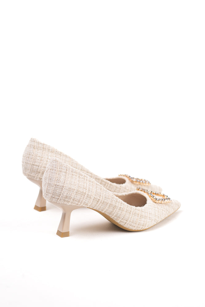 Zapatos de tacón negro para mujer con adornos de pedrería, elegancia clásica para noches de gala