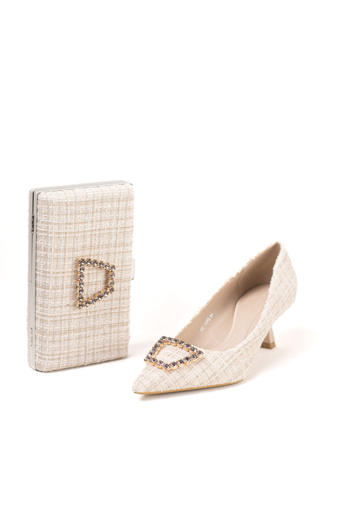 Zapatos de tacón negro para mujer con adornos de pedrería, elegancia clásica para noches de gala