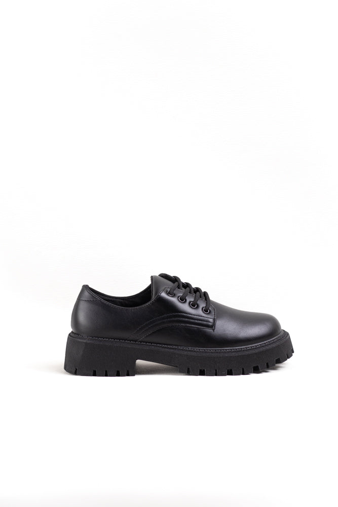 Zapatos de plataforma negros para mujer, robustez y estilo moderno para cada día