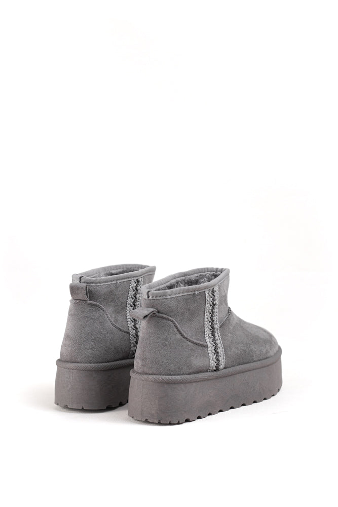 Botas de gamuza de inviernio  para mujer, elegancia casual brillante