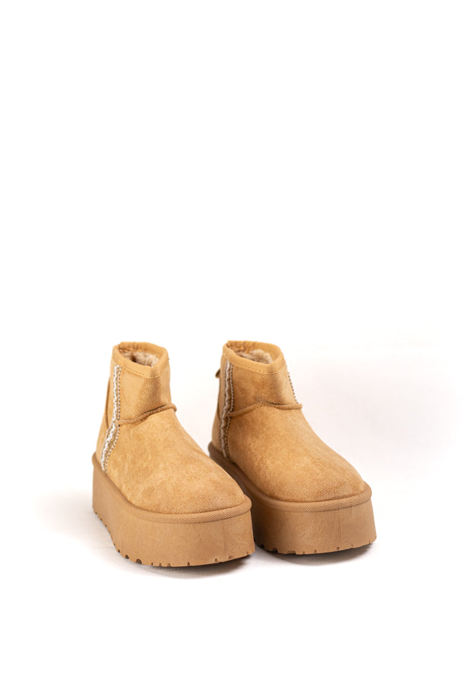 Botas de gamuza de inviernio  para mujer, elegancia casual brillante