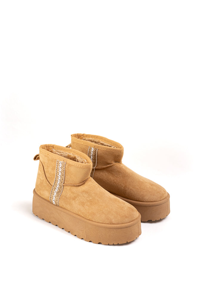 Botas de gamuza de inviernio  para mujer, elegancia casual brillante