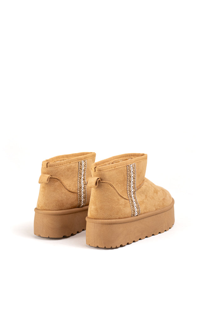 Botas de gamuza de inviernio  para mujer, elegancia casual brillante