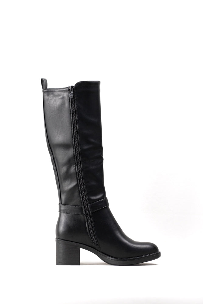 Botas Altas para Mujer con Hebilla Dorada y Elegante Diseño