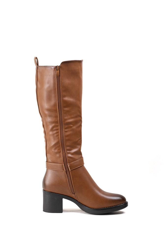 Botas Altas para Mujer con Hebilla Dorada y Elegante Diseño