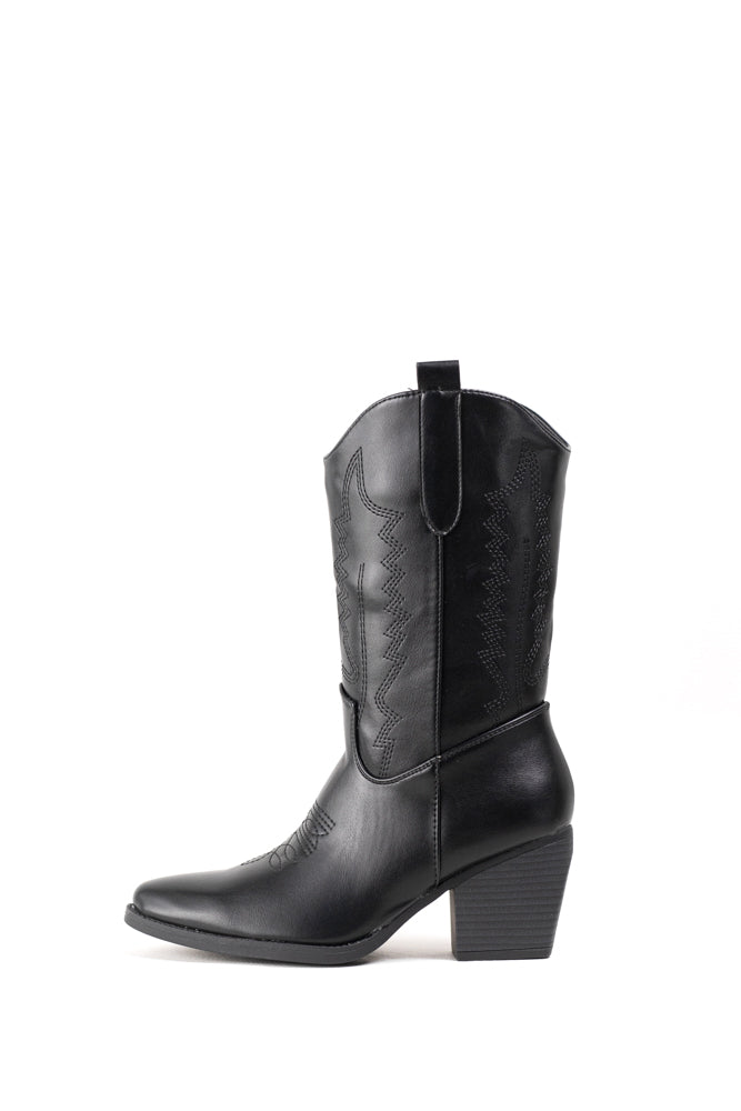 Botas Cowboy negras para mujer con diseño clásico y elegante