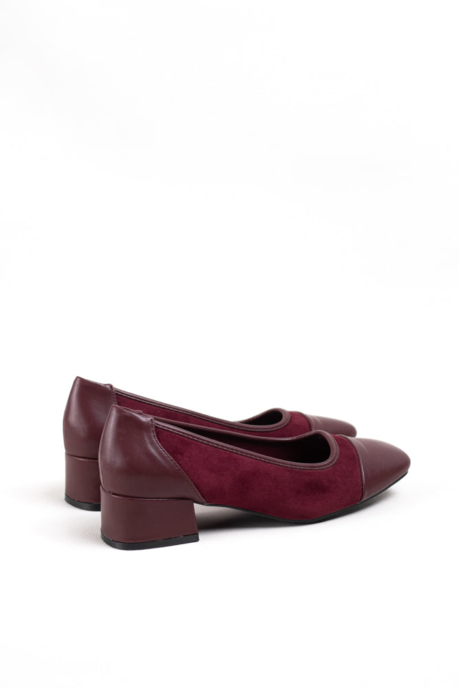 Zapatos de tacón bajo en gamuza para mujer, versatilidad y confort