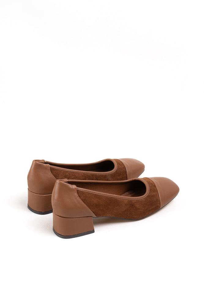 Zapatos de tacón bajo en gamuza para mujer, versatilidad y confort