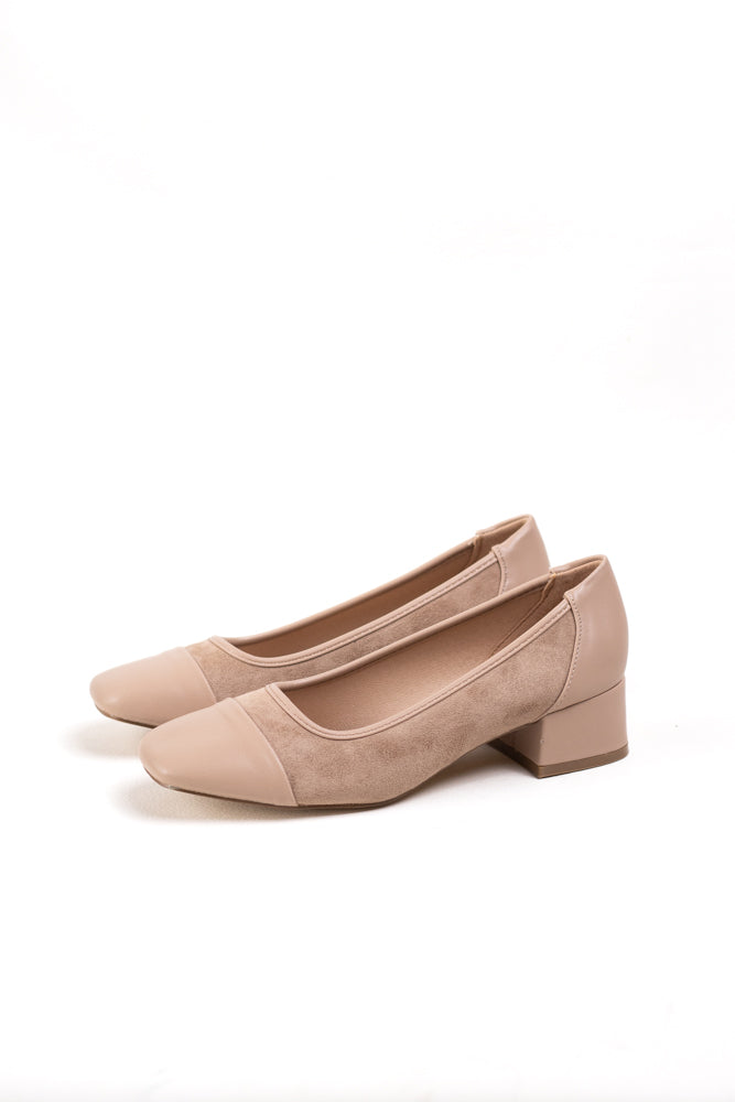 Zapatos de tacón bajo en gamuza para mujer, versatilidad y confort