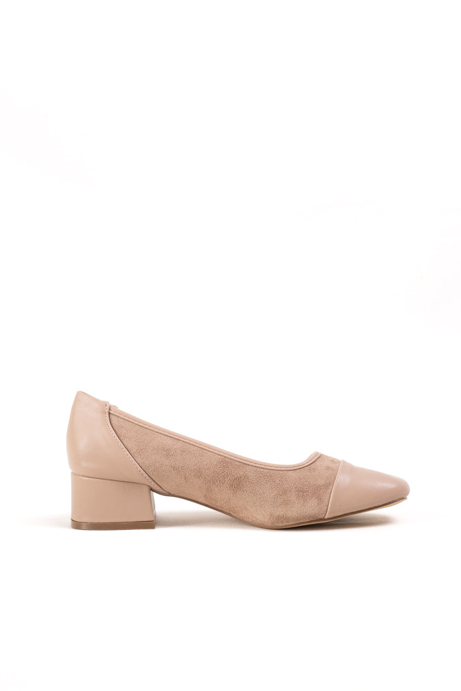 Zapatos de tacón bajo en gamuza para mujer, versatilidad y confort