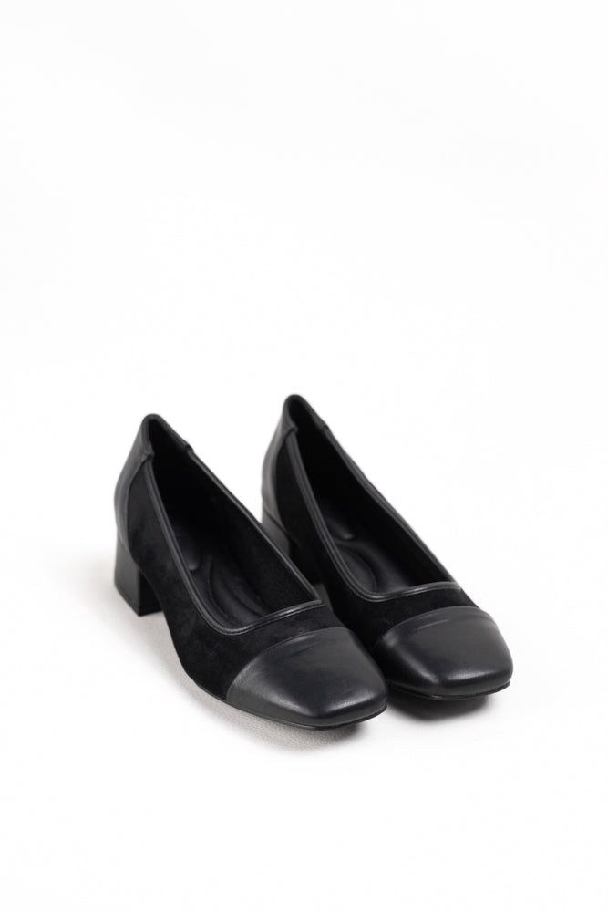 Zapatos de tacón bajo en gamuza para mujer, versatilidad y confort