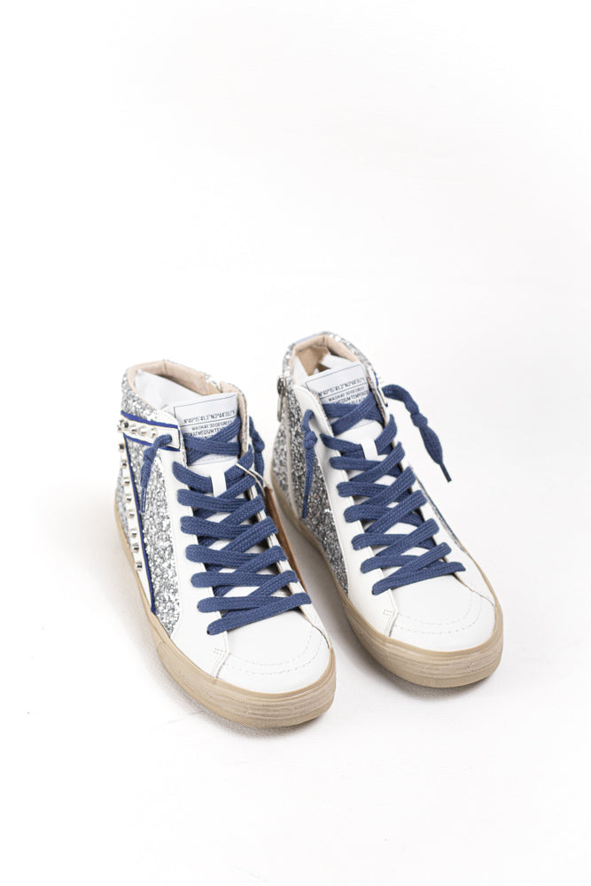 Zapatillas deportivas altas unisex  con detalles metálicos y cordones Corina