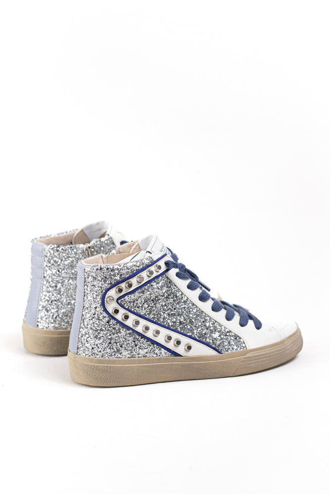 Zapatillas deportivas altas unisex  con detalles metálicos y cordones Corina