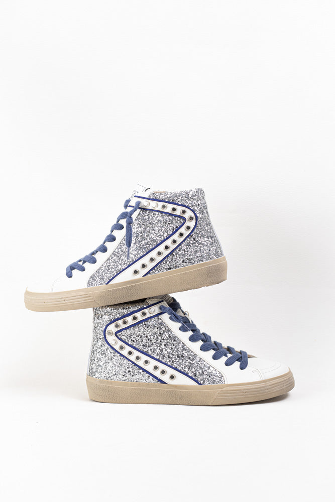 Zapatillas deportivas altas unisex  con detalles metálicos y cordones Corina