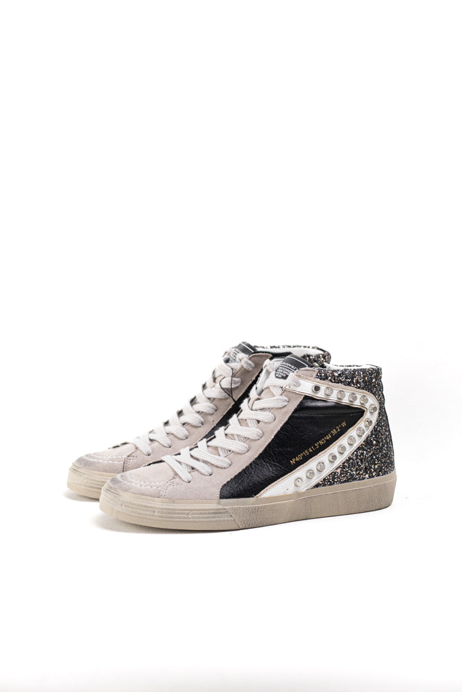 Zapatillas deportivas altas unisex  con detalles metálicos y cordones Corina