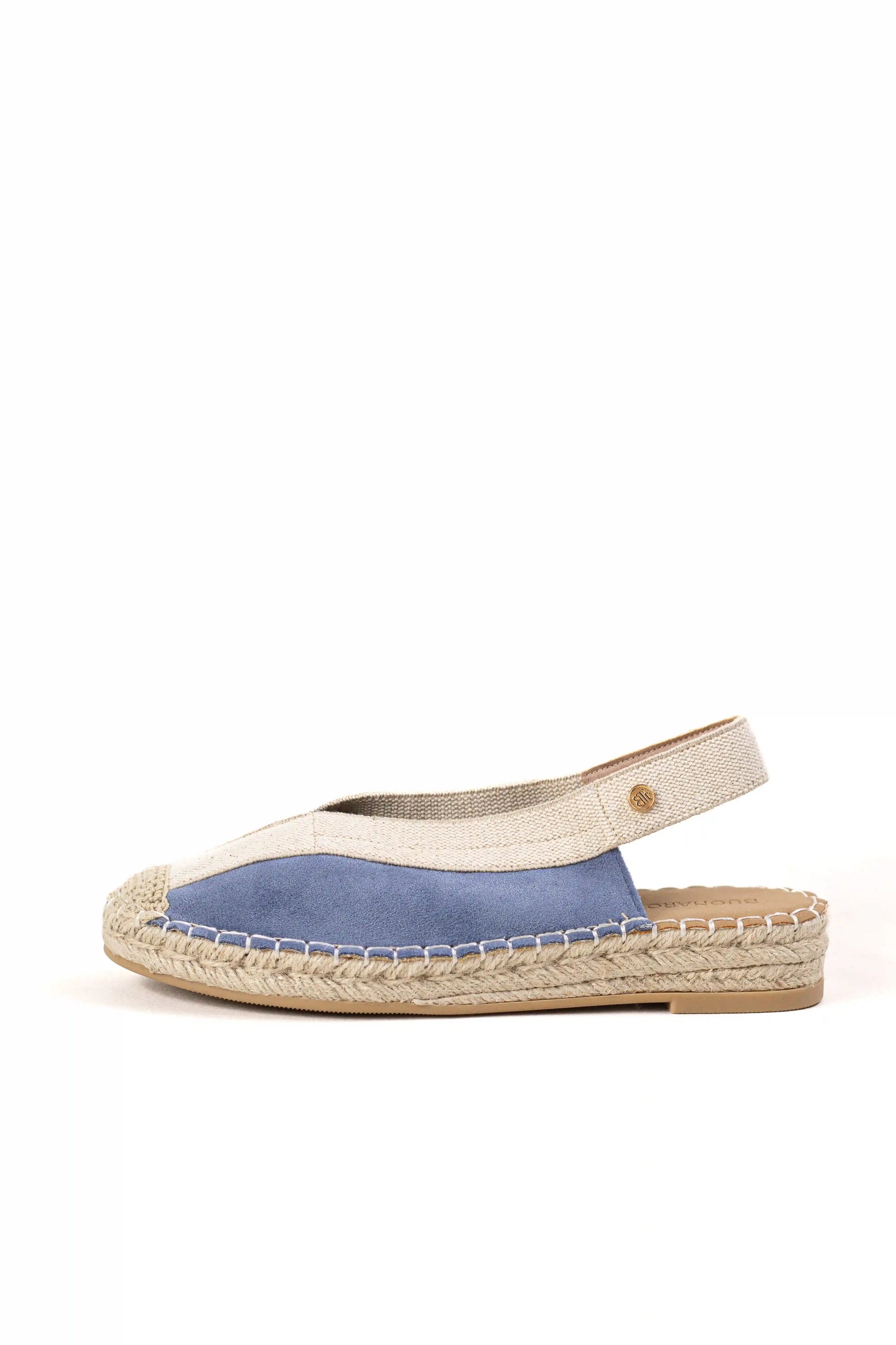 sandalia alpargata de mujer con suela de esparto y detalle trenzado color Camel talla 37