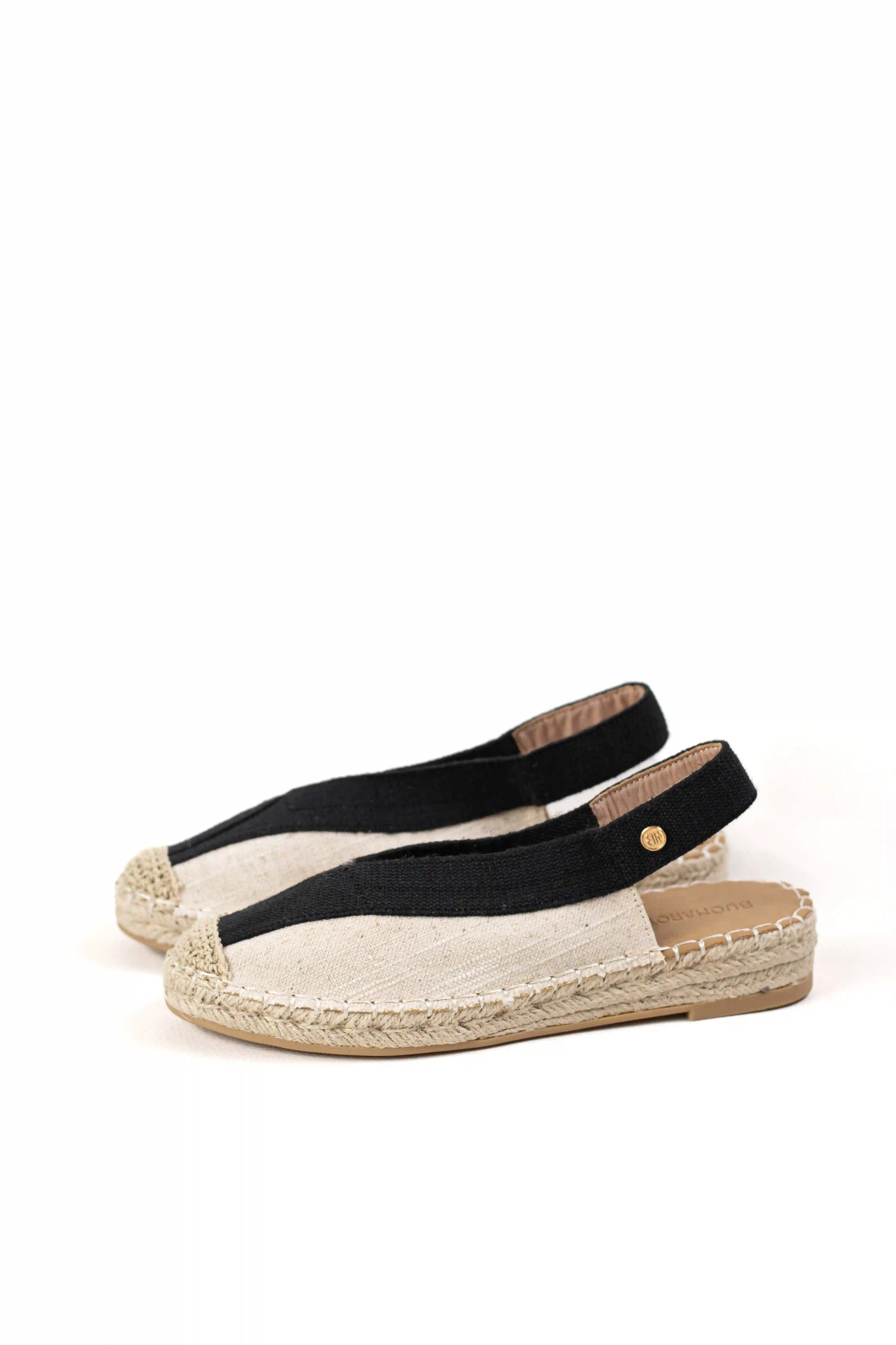 sandalia alpargata de mujer con suela de esparto y detalle trenzado color Negras talla 36