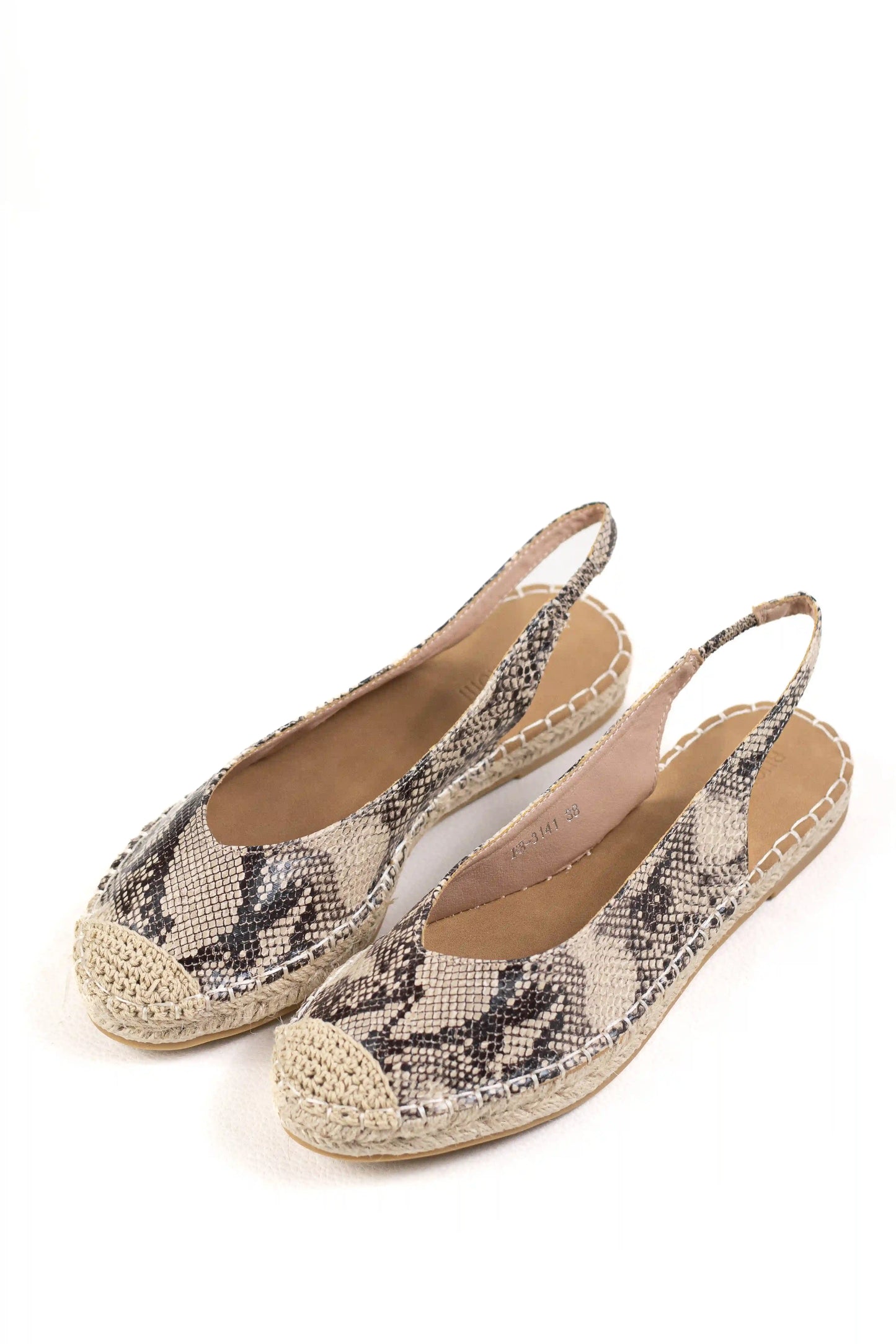 sandalias alpargatas de mujer con suela de esparto y diseno destalonado espartenas color Serpiente talla 38