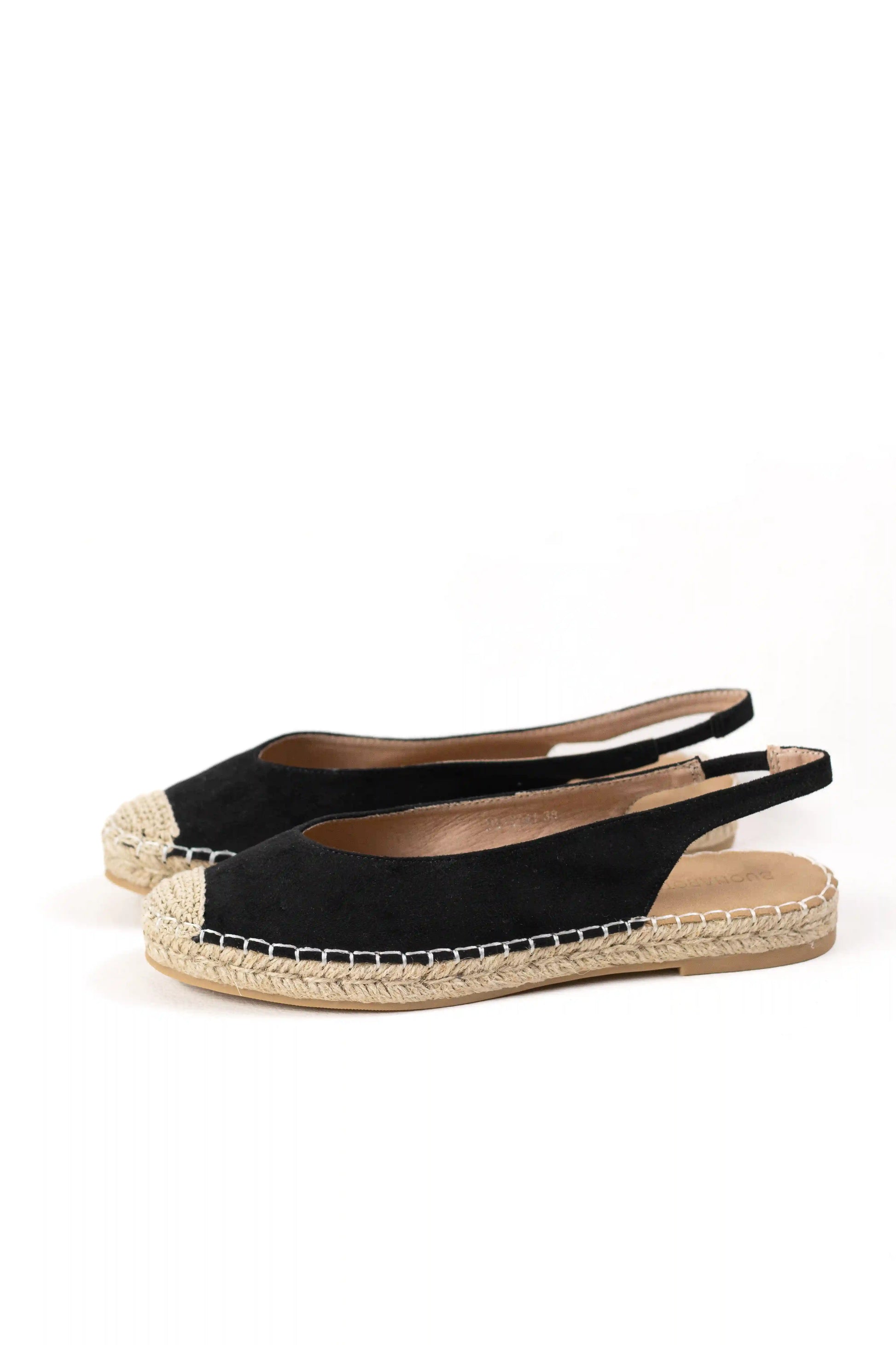 sandalias alpargatas de mujer con suela de esparto y diseno destalonado espartenas color Negras talla 36