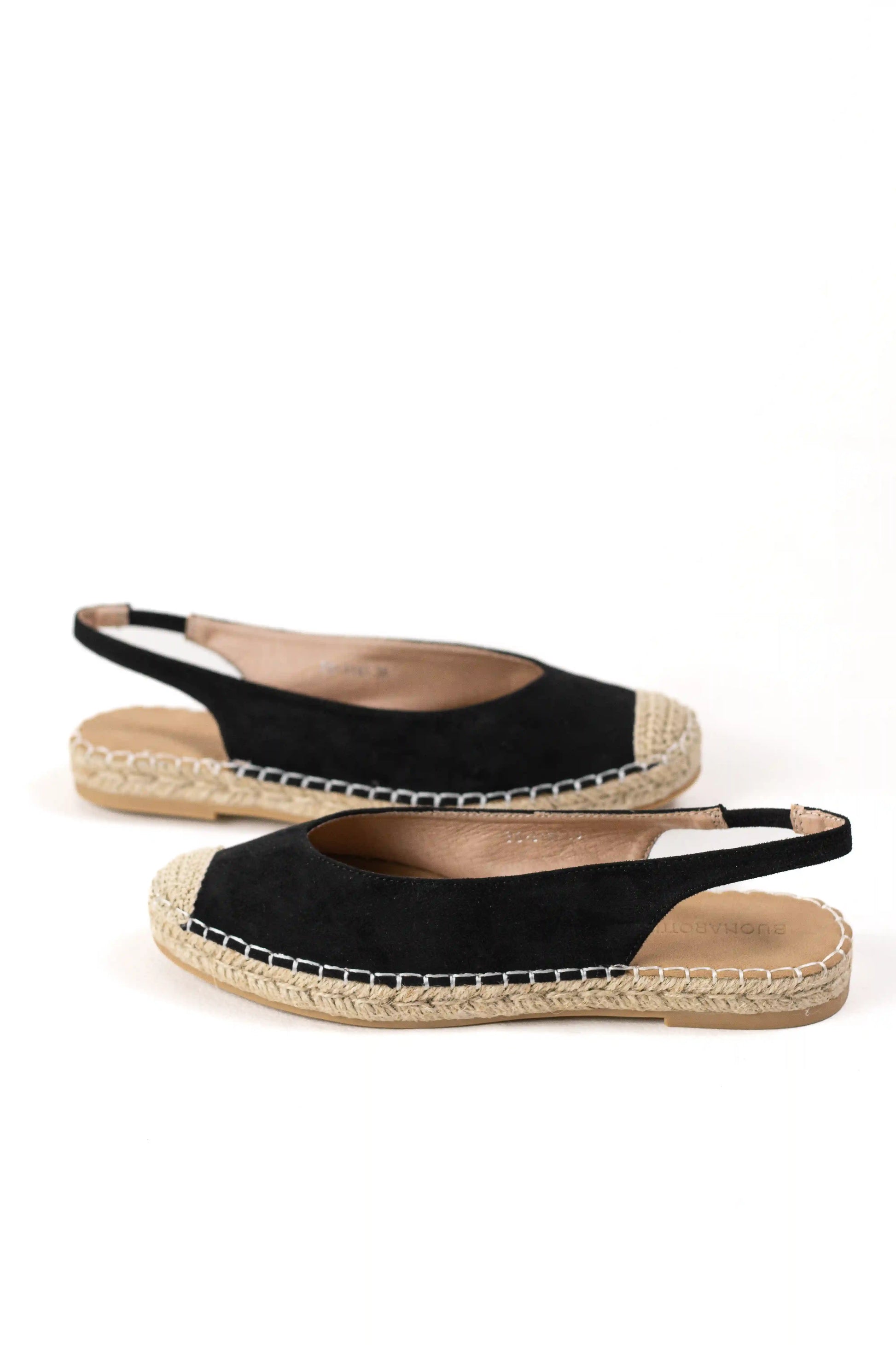 sandalias alpargatas de mujer con suela de esparto y diseno destalonado espartenas color Negras talla 41