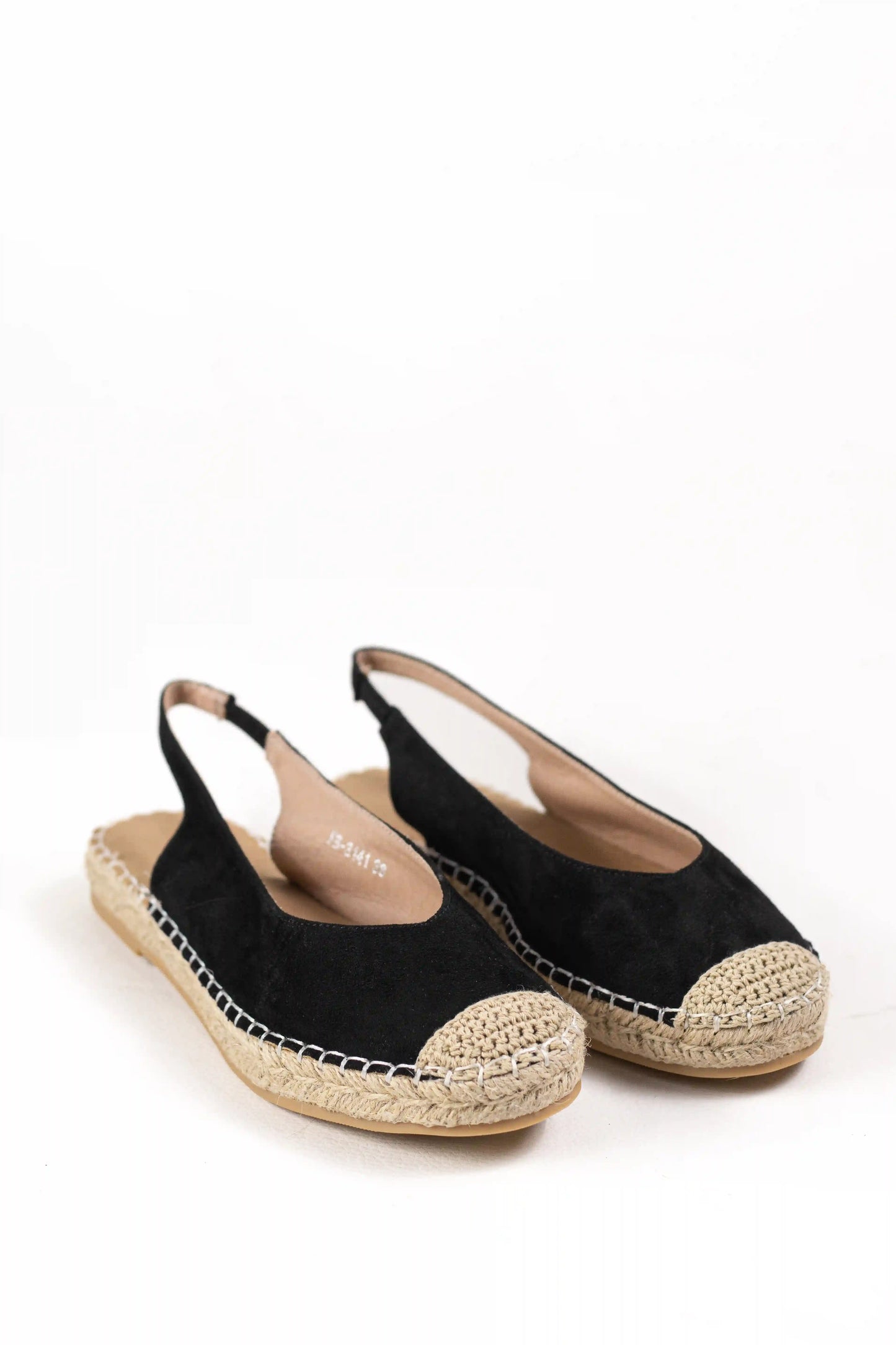 sandalias alpargatas de mujer con suela de esparto y diseno destalonado espartenas color Negras talla 39