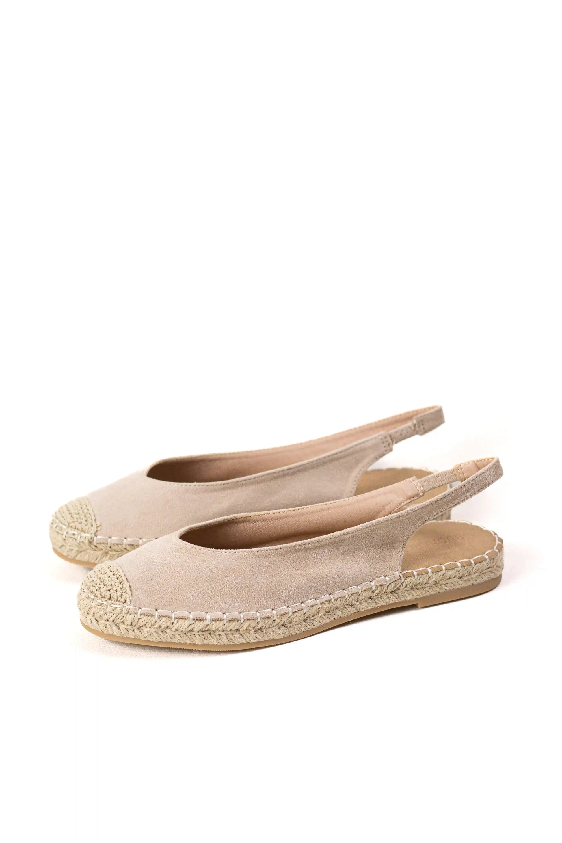 sandalias alpargatas de mujer con suela de esparto y diseno destalonado espartenas color Apricot talla 36