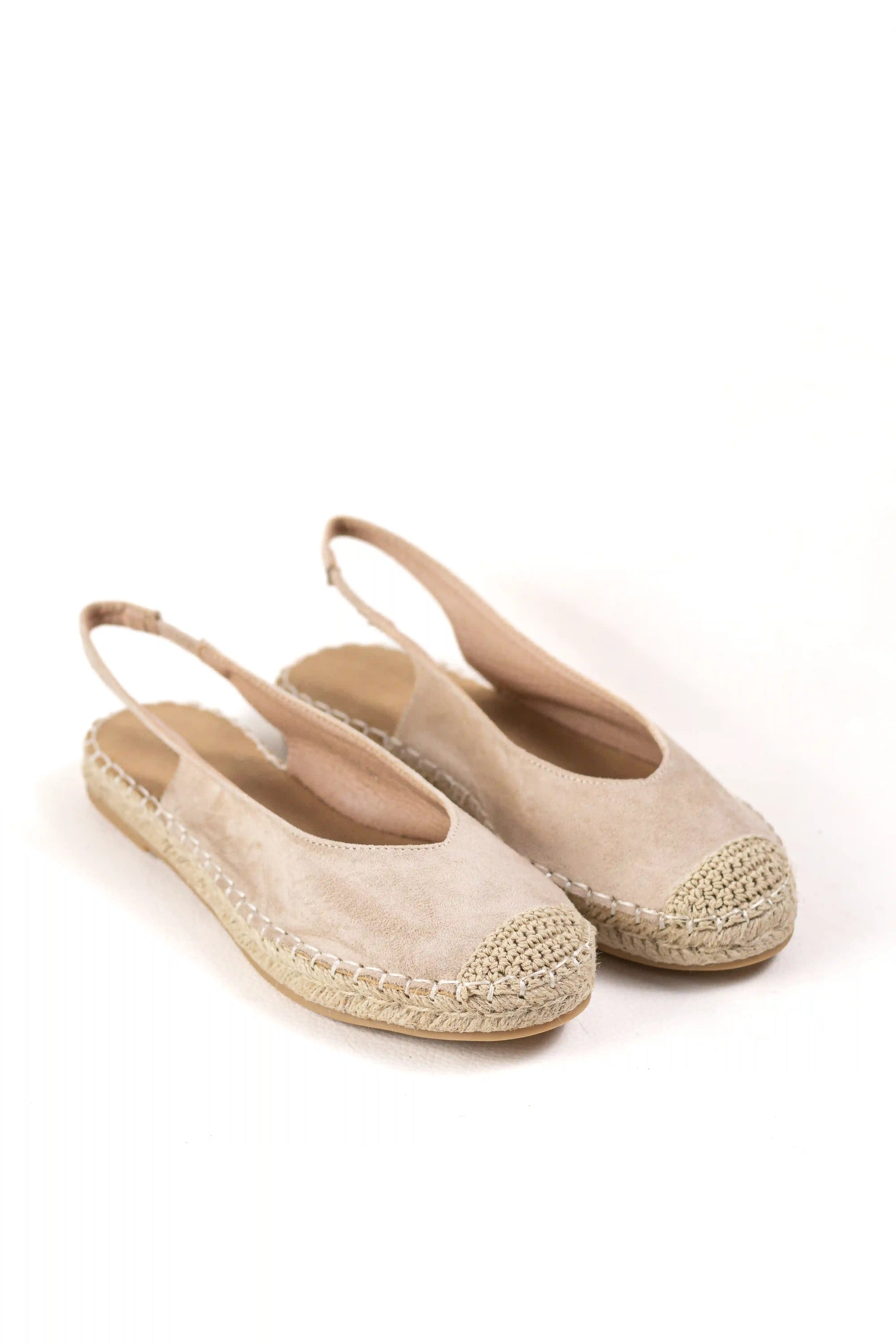 sandalias alpargatas de mujer con suela de esparto y diseno destalonado espartenas color Apricot talla 38