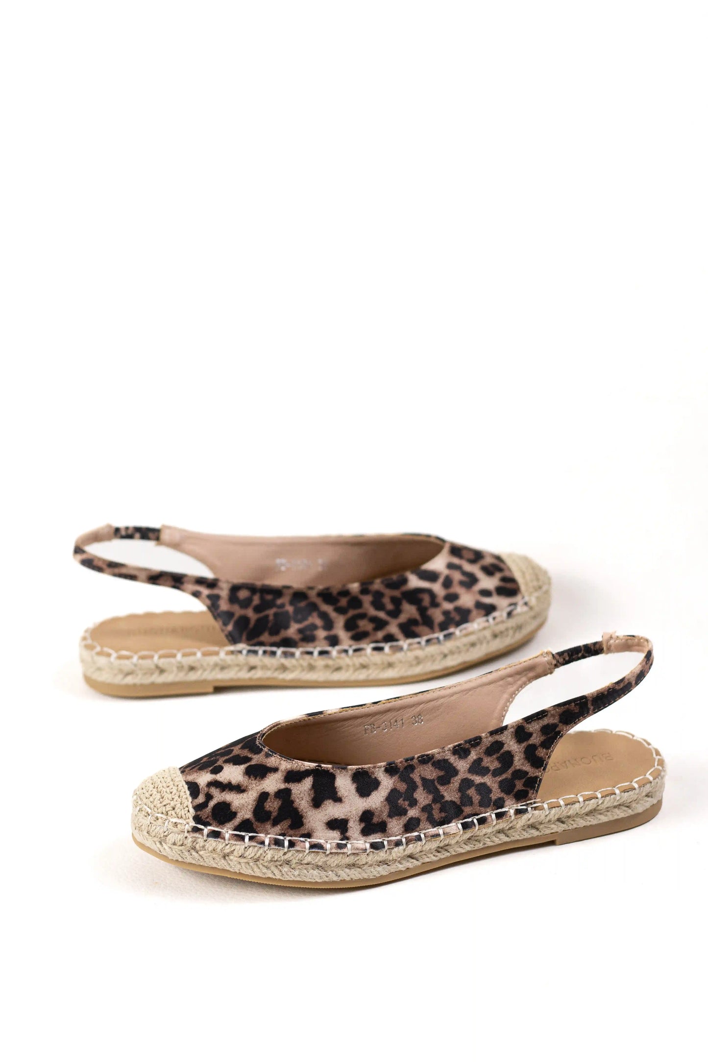 sandalias alpargatas de mujer con suela de esparto y diseno destalonado espartenas color Leopardo talla 40