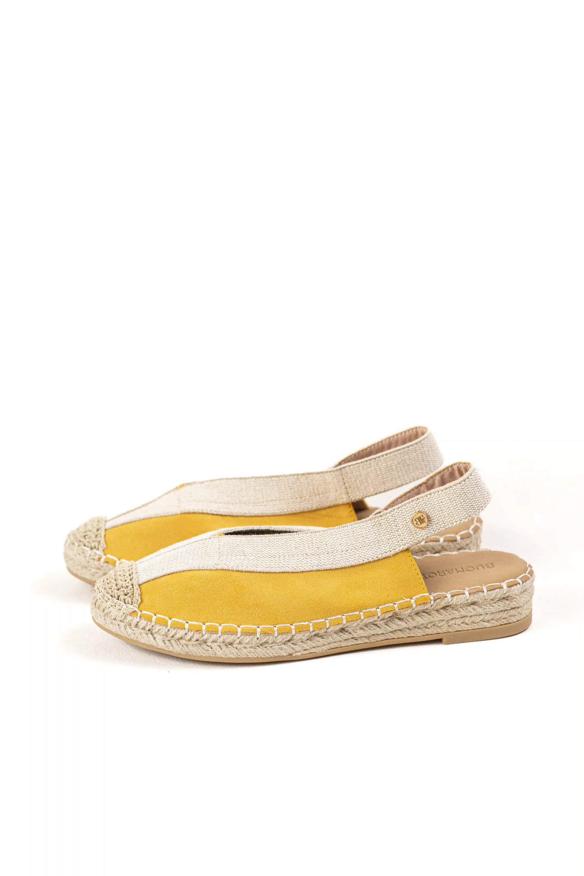 sandalia alpargata de mujer con suela de esparto y detalle trenzado color Amarillas talla 40