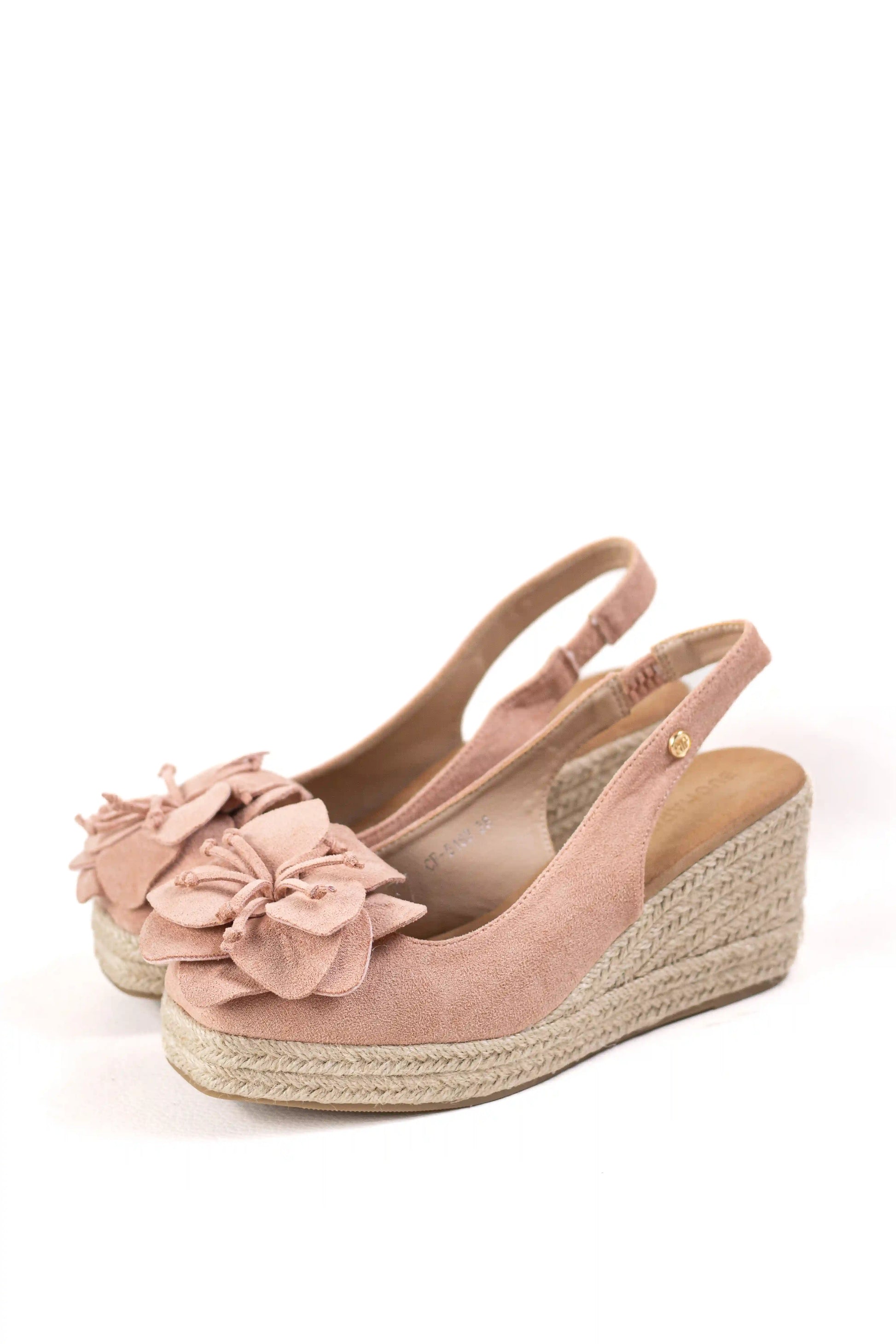 sandalias alpargatas de cunas con suela de esparto y detalle floral alpargatas color Negras talla 41