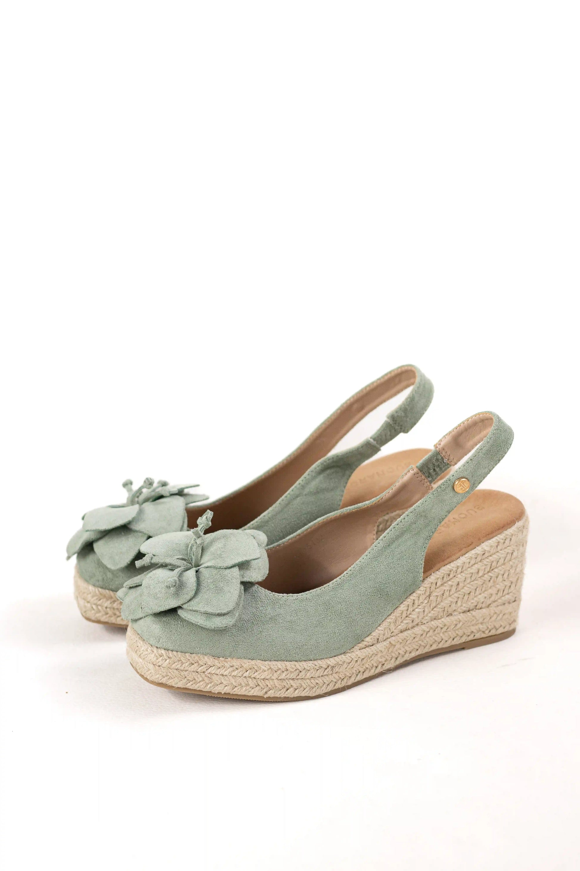 sandalias alpargatas de cunas con suela de esparto y detalle floral alpargatas color Rosas talla 40