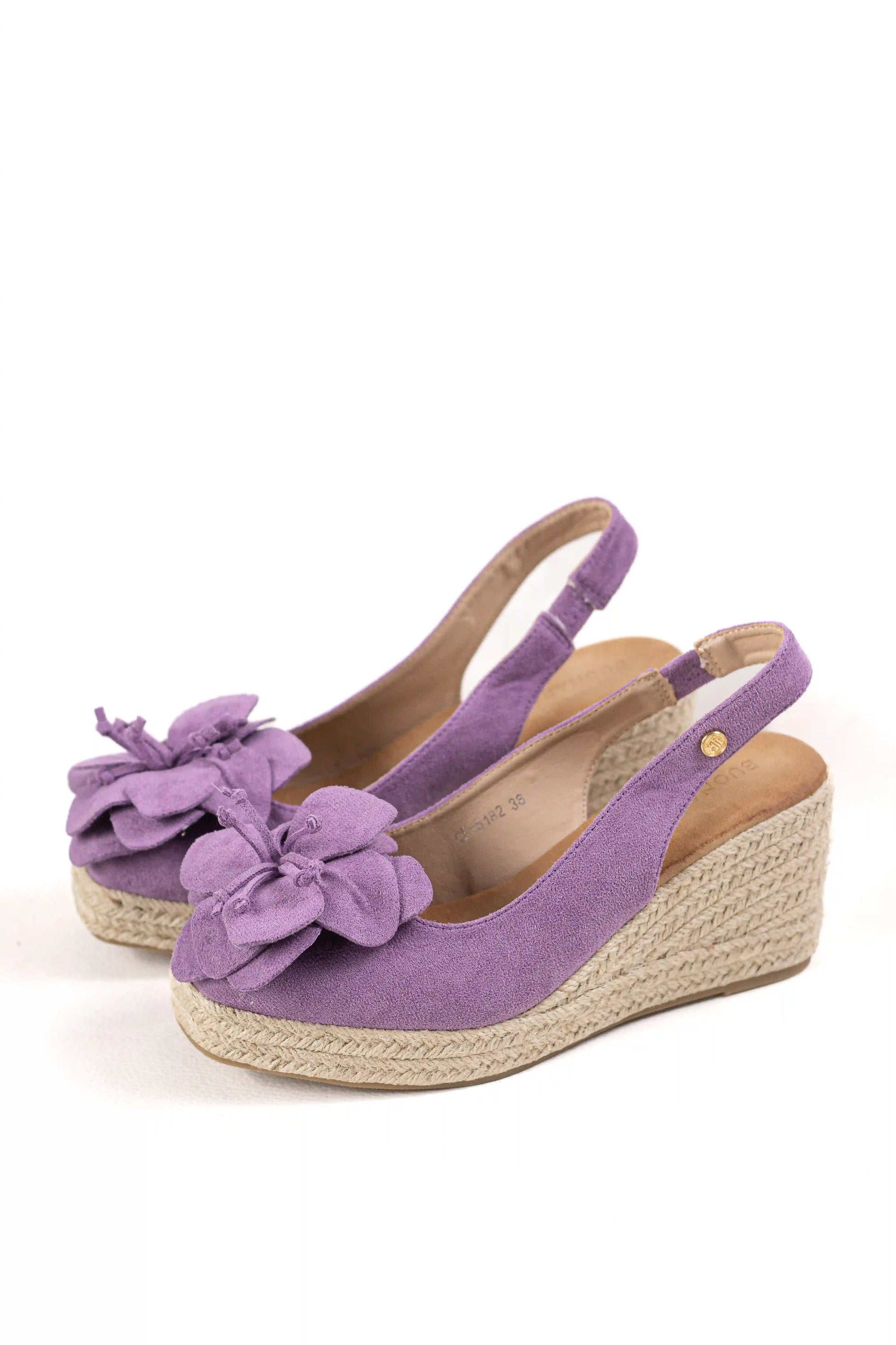 sandalias alpargatas de cunas con suela de esparto y detalle floral alpargatas color Verde talla 39