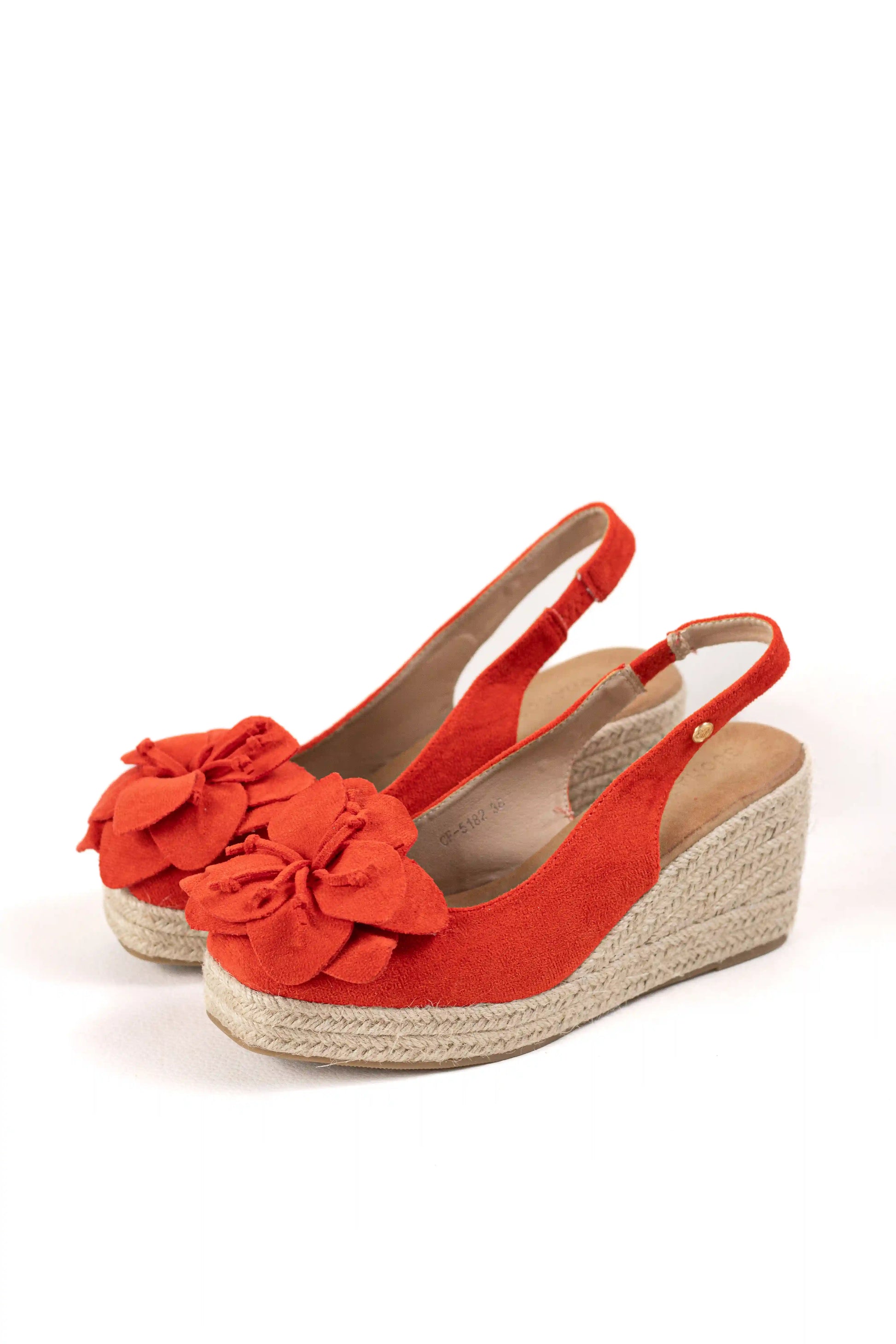 sandalias alpargatas de cunas con suela de esparto y detalle floral alpargatas color Moradas talla 40