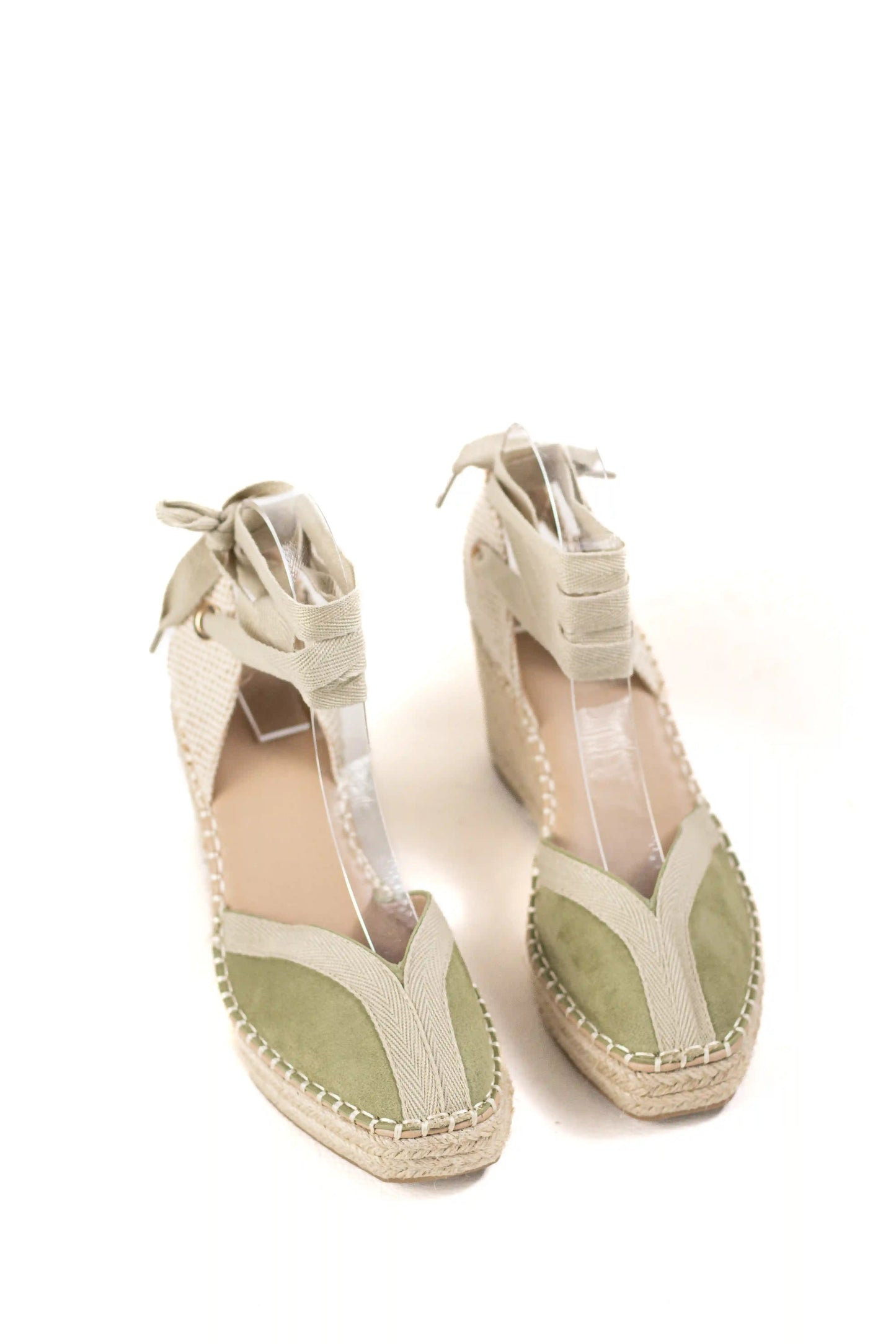 sandalias de cunas en yute suela antideslizante estilo alpargata y cintas al tobillo alpargatas color Verde talla 37