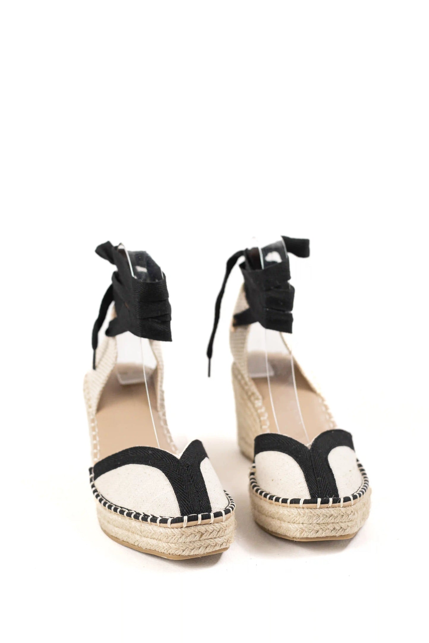sandalias de cunas en yute suela antideslizante estilo alpargata y cintas al tobillo alpargatas color Apricot talla 38