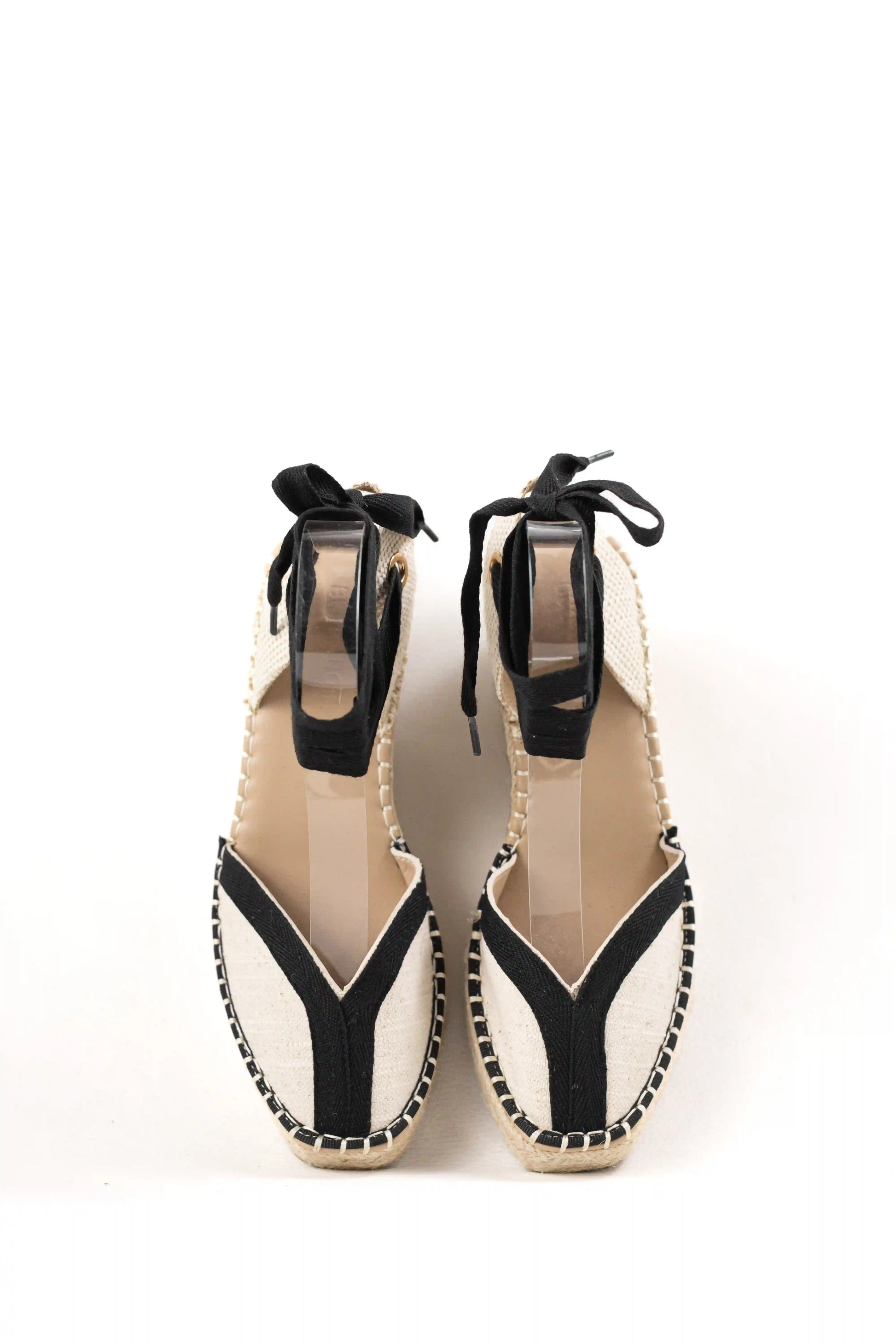 sandalias de cunas en yute suela antideslizante estilo alpargata y cintas al tobillo alpargatas color Apricot talla 37