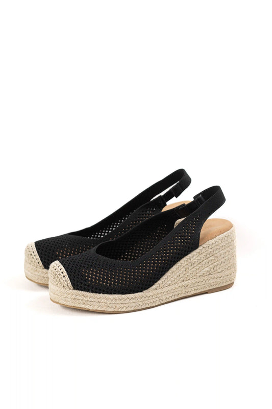 sandalias de cunas con tejido calado suela de yute estilo slingback y puntera cerrada sandalias color Doradas talla 41