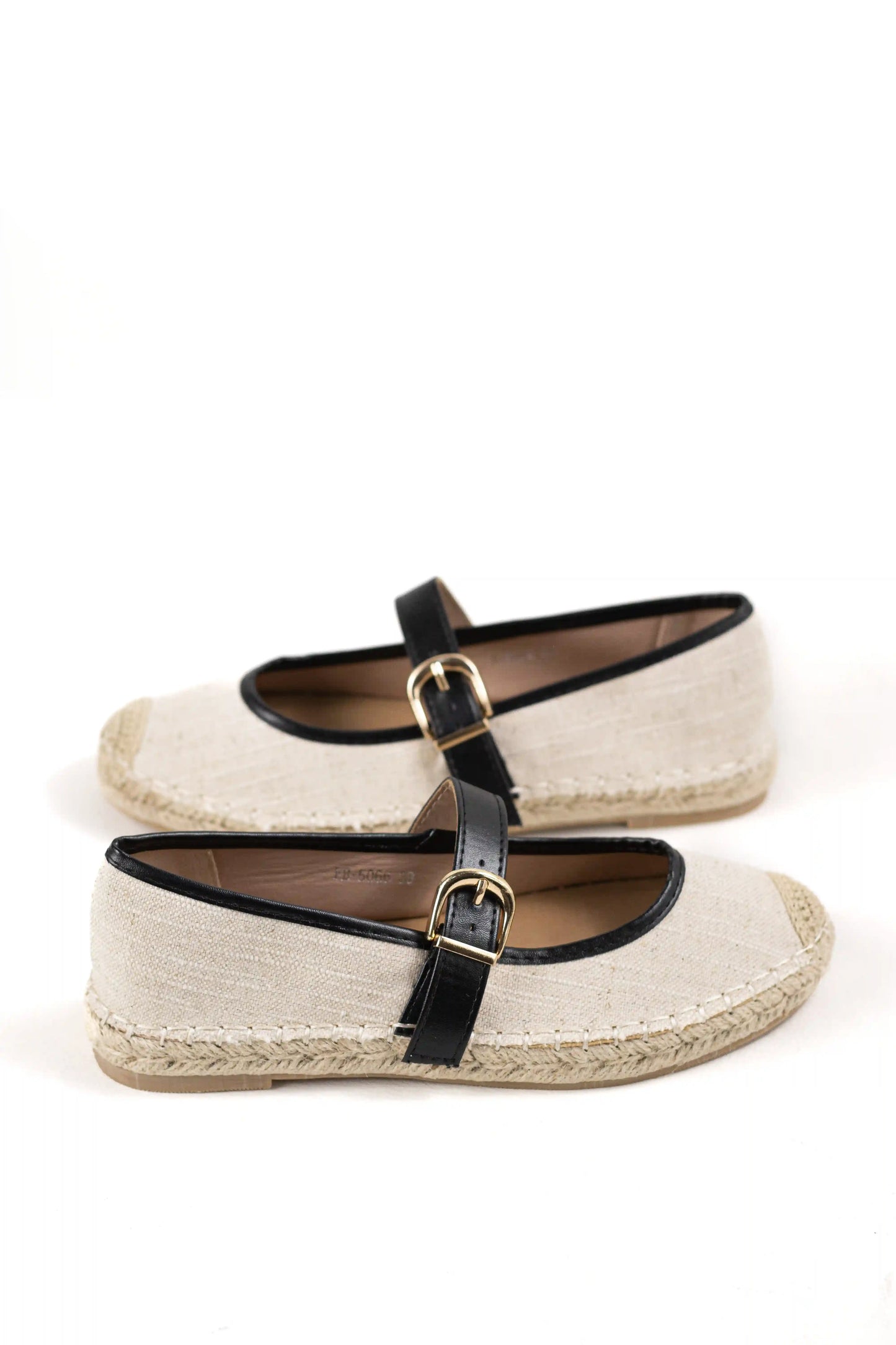 bailarinas con correa y hebilla suela de yute estilo alpargata y puntera cerrada color Negro talla 39