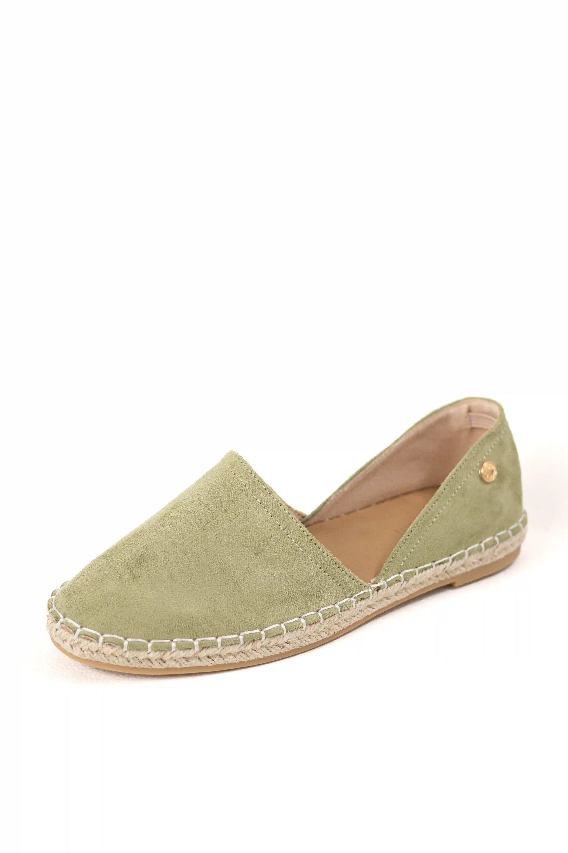alpargata con suela de yute estilo slip on y puntera cerrada color Verde talla 36