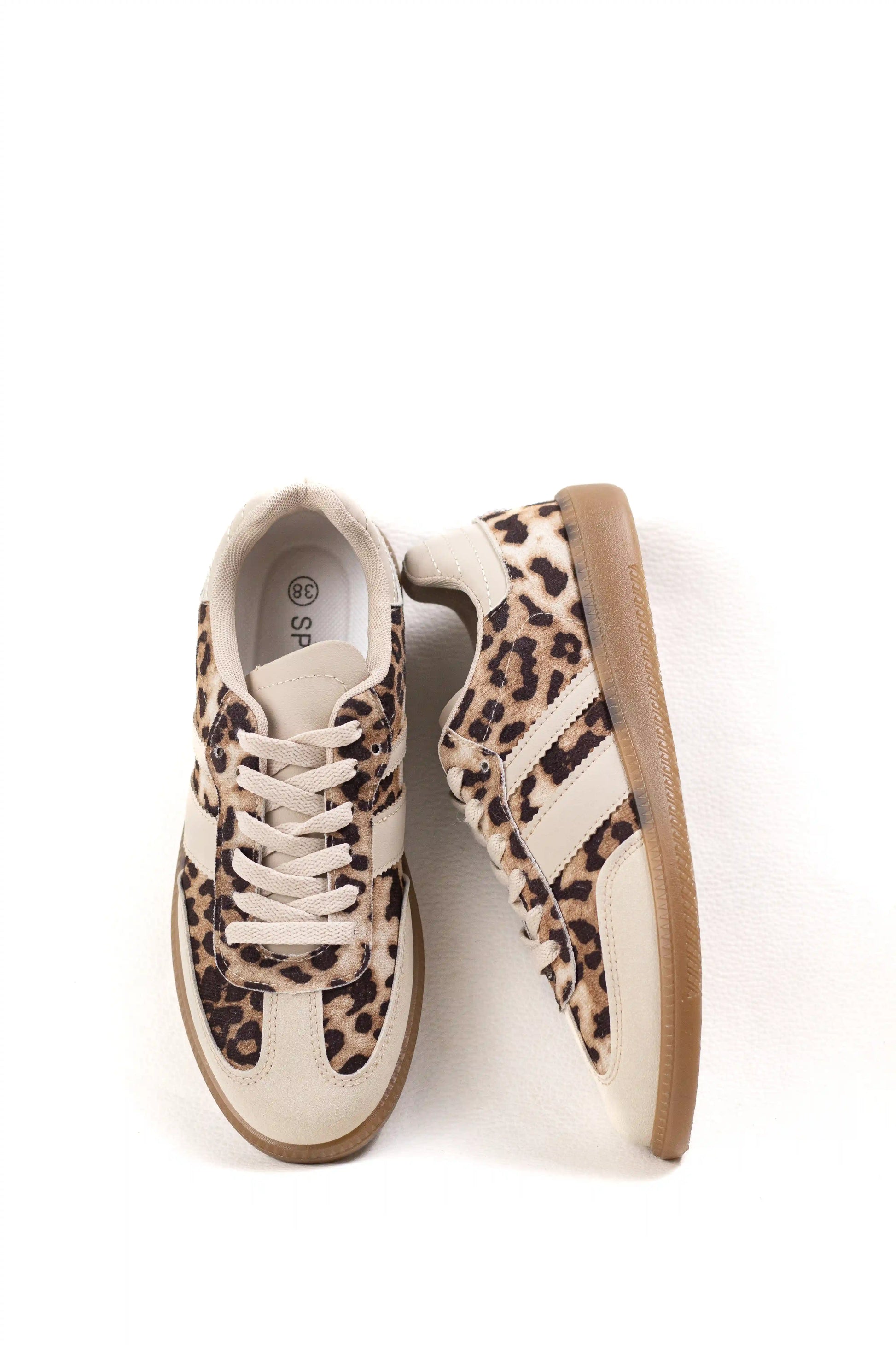 zapatillas deportivas plataforma urbanas de mujer con suela de goma y detalle lateral zapatillas color Leopardo talla 37