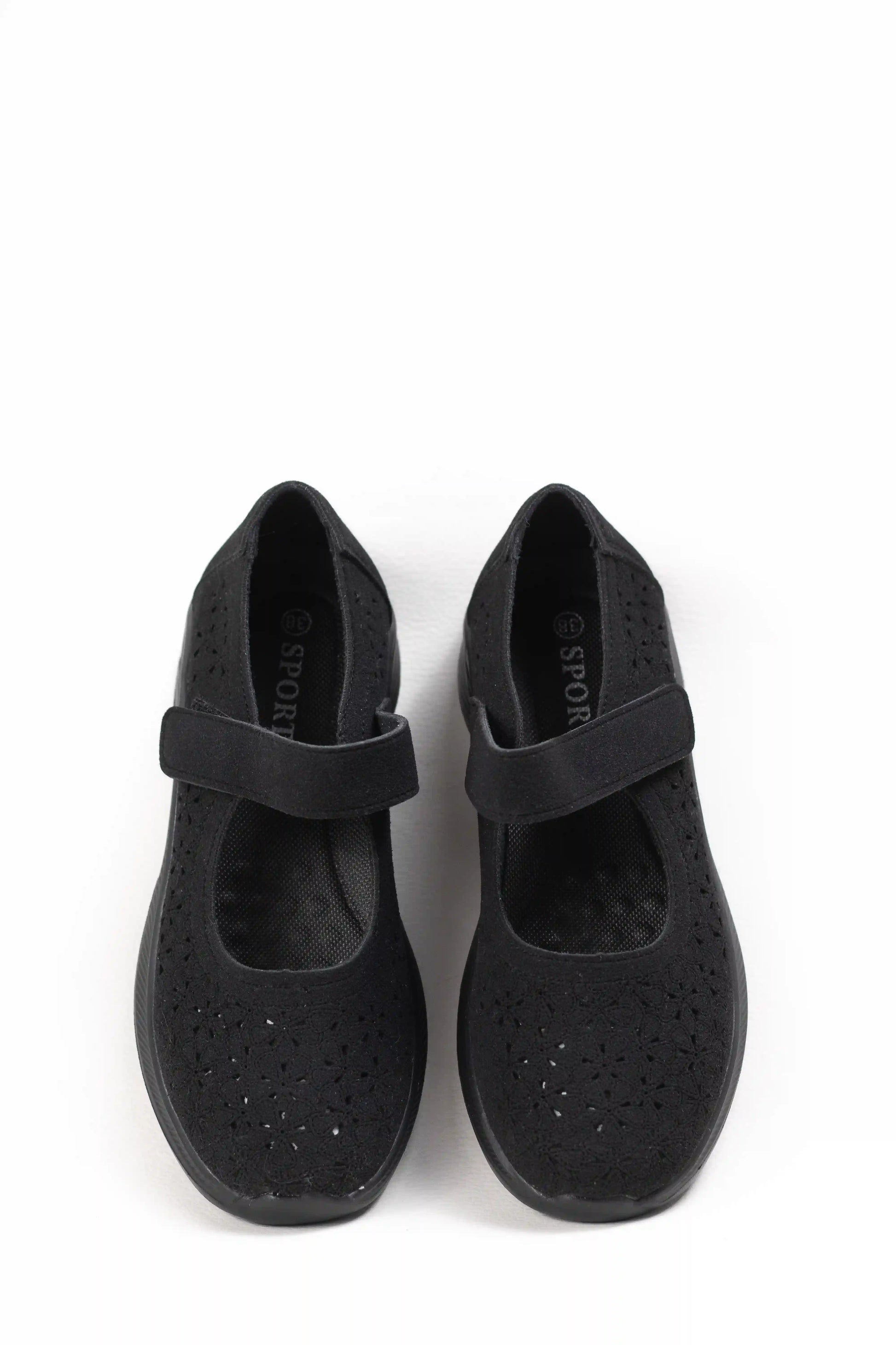 zapatillas mary jane con diseno calado y suela ergonomica comodidad y estilo diario zapatillas color Negras talla 36