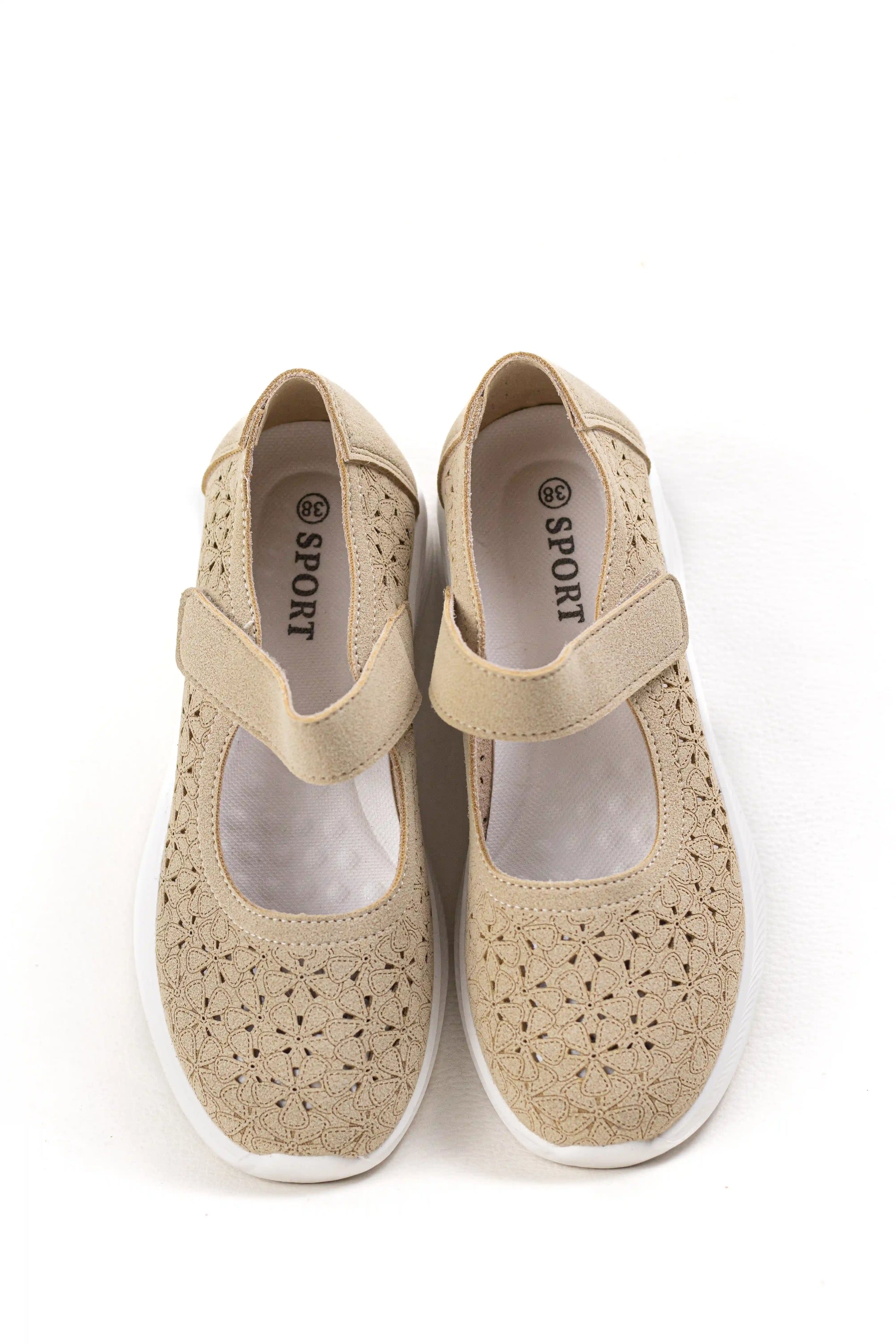 zapatillas mary jane con diseno calado y suela ergonomica comodidad y estilo diario zapatillas color Khaki talla 39