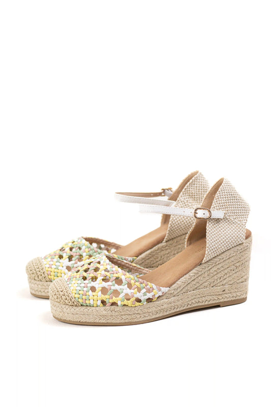 alpargatas cunas altas de espartos para mujer con plataforma y plantilla acolchada color Blanco talla 37