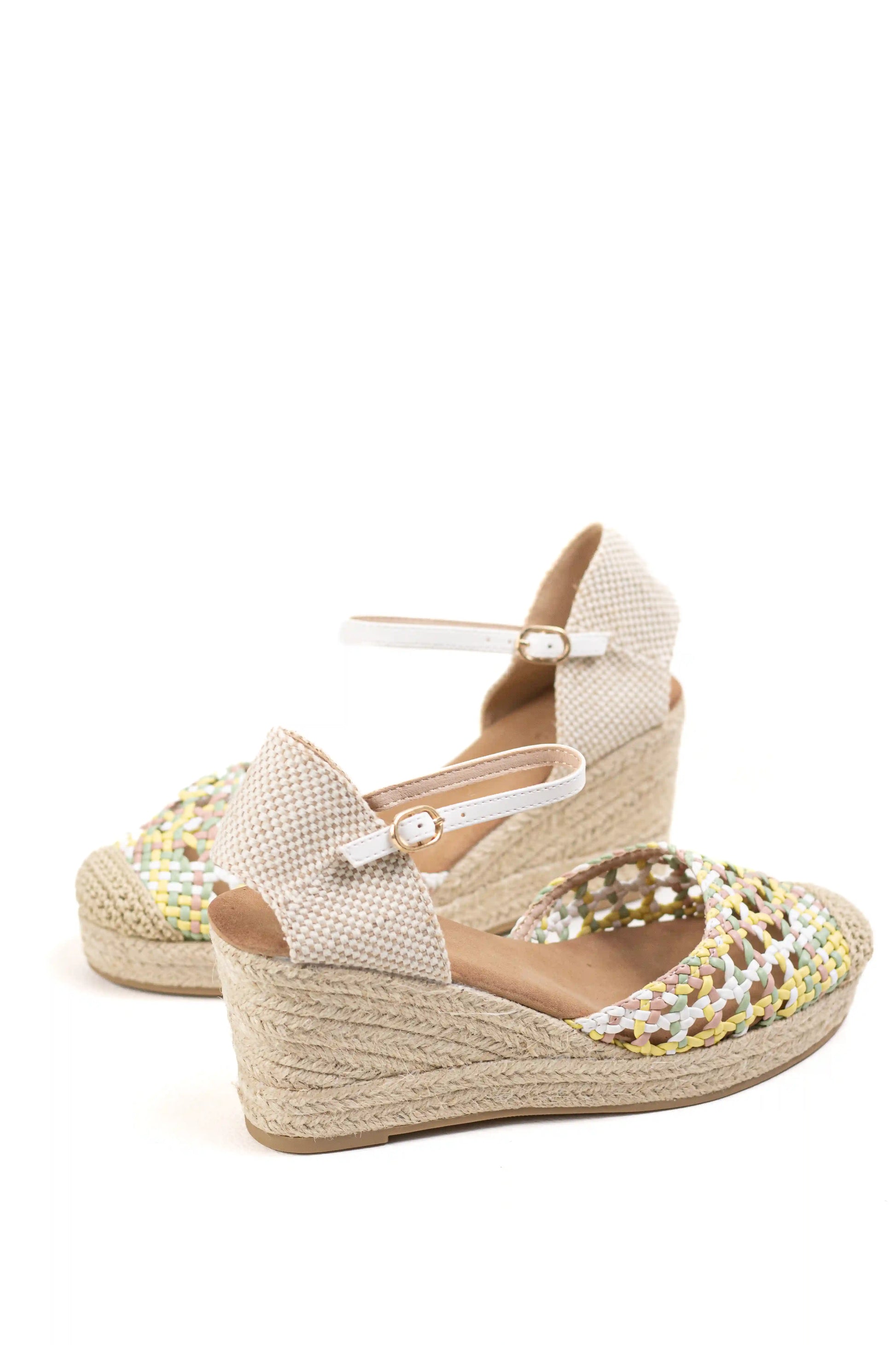 alpargatas cunas altas de espartos para mujer con plataforma y plantilla acolchada color Blanco talla 40