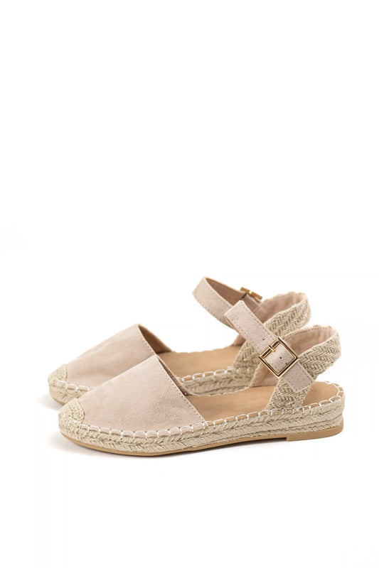 alpargatas doradas mujer con cierre de hebilla color Apricot talla 36