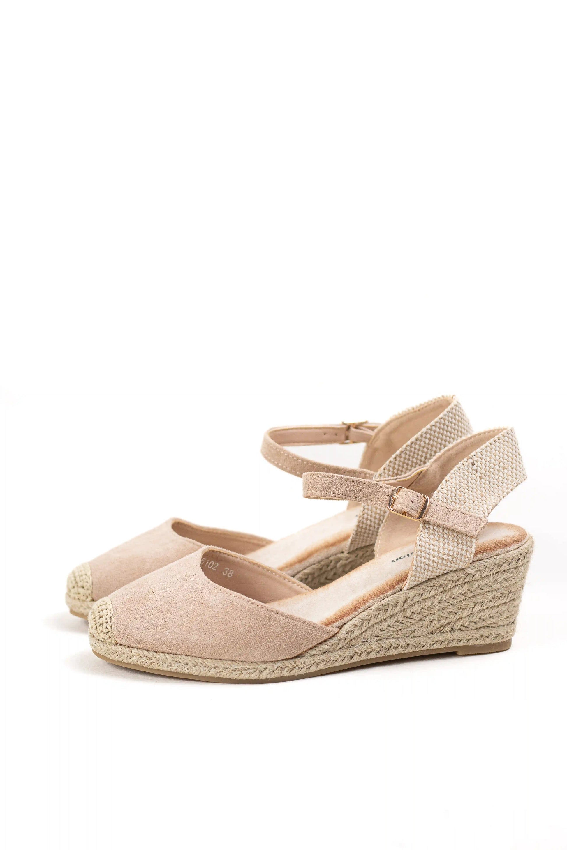 alpargatas de cuna espartos con plataforma con punta redonda y pulsera ajustable alpargatas color Beige talla 41