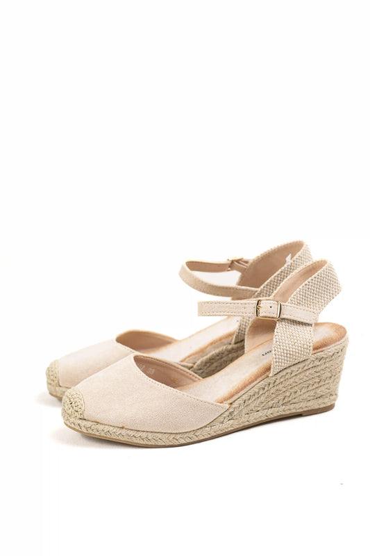 alpargatas de cuna espartos con plataforma con punta redonda y pulsera ajustable alpargatas color Beige talla 36