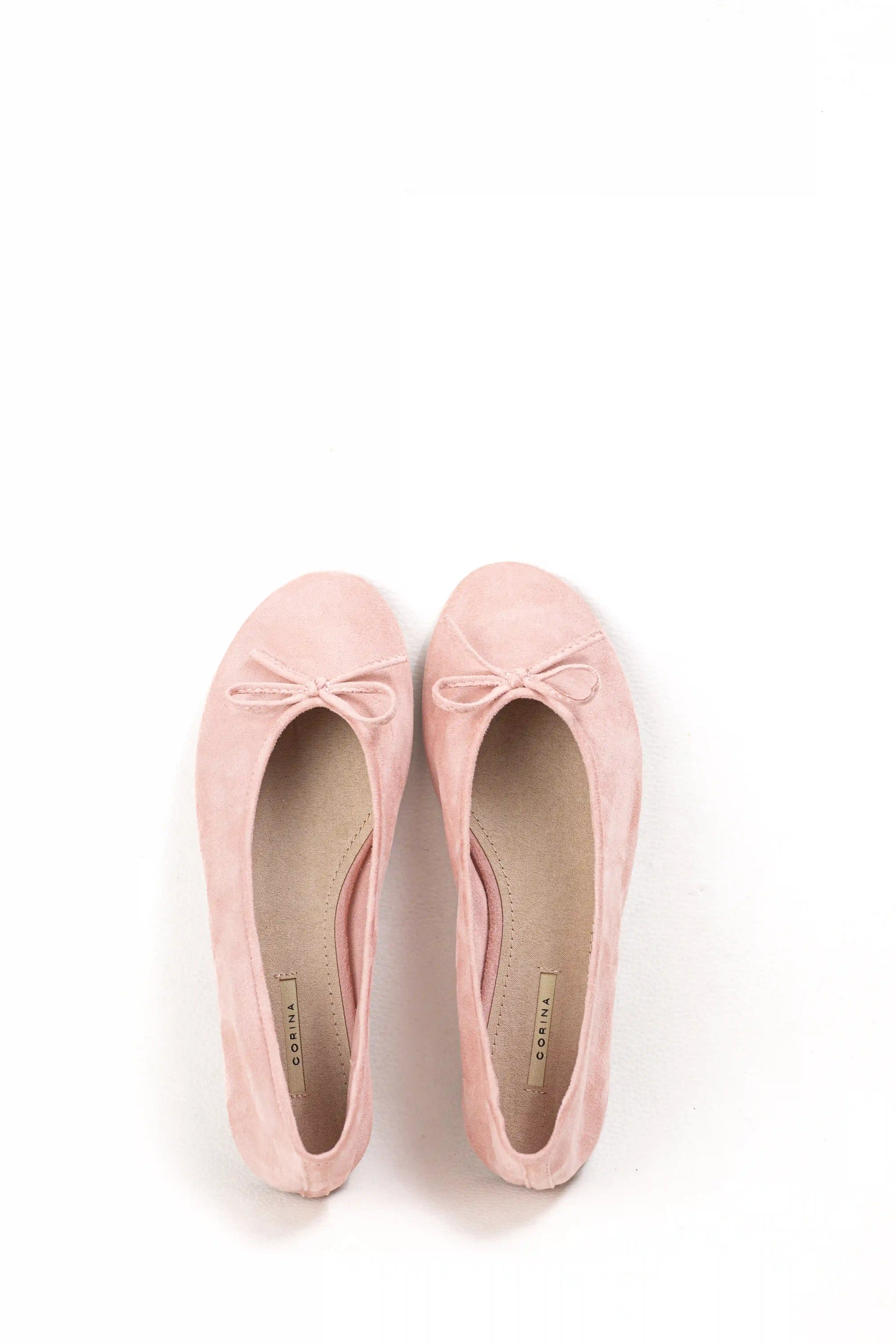 bailarina de ante con punta afilada y lazo decorativo corina color Rosa talla 39