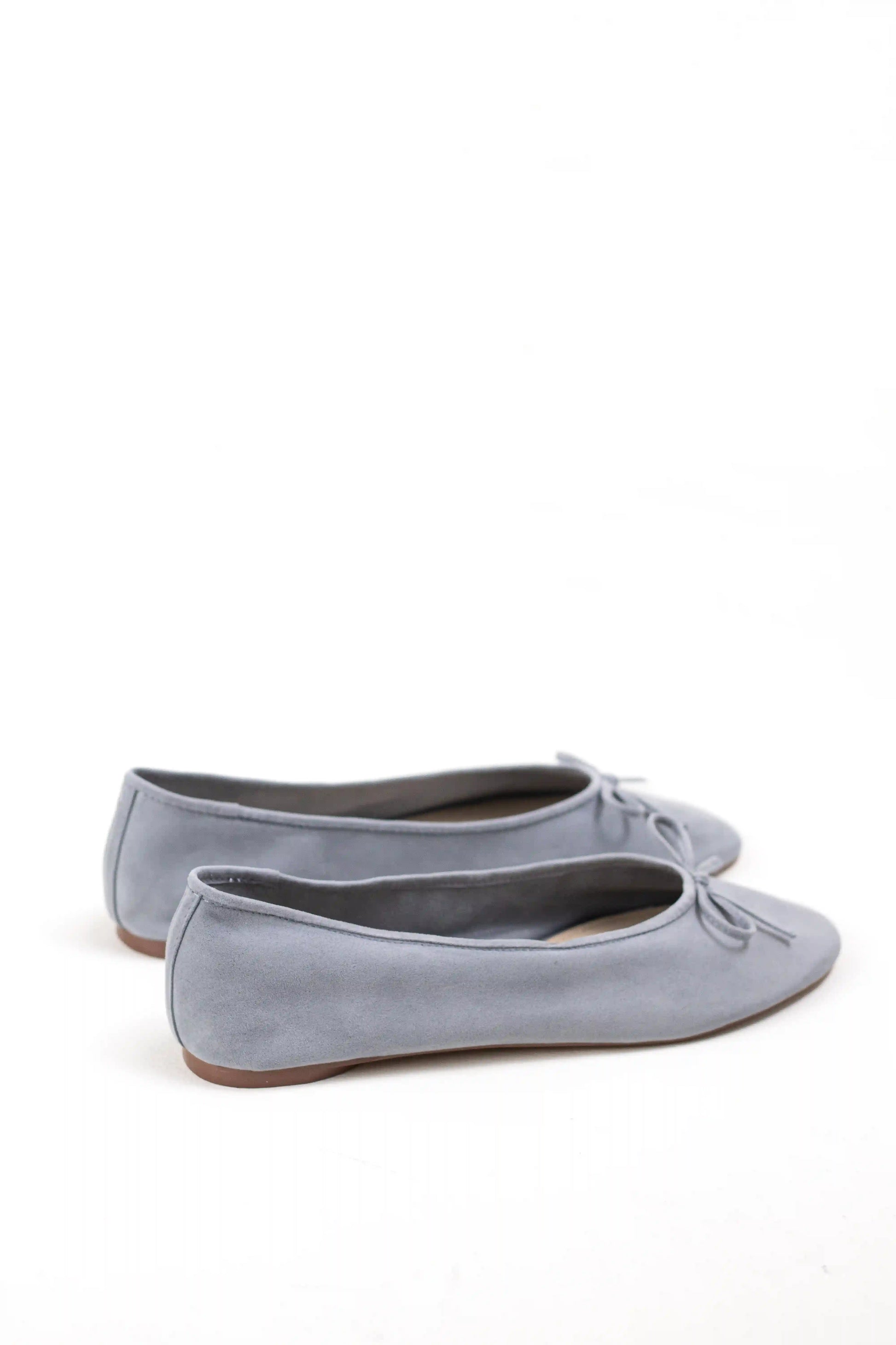 bailarina de ante con punta afilada y lazo decorativo corina color Azul talla 35